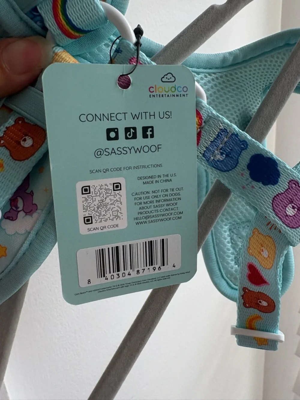 Sassy Woof x Care Bears Blue Dog Harness